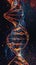 Cybernetic DNA illustration of sync wave showcasing genetic evolution
