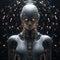 A cybernetic futuristic high tech portrait of a cyborg representing the evolution and impact of artificial intelligence AI in