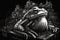 Cybernetic futuristic machinery Frog in a dark background illustration generative ai