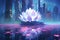 Cybernetic Harmony: A Lotus in a Neon Hued Metropolis AI Generated