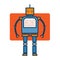 Cybernetic robot object abstract icon.