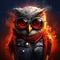 Cyberneticpunk Owl: A Realistic Portrait With Avian-themed Elements