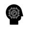 Cybernetics black glyph icon