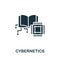 Cybernetics icon. Monochrome simple line Future Technology icon for templates, web design and infographics