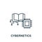 Cybernetics icon. Monochrome simple line Future Technology icon for templates, web design and infographics