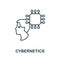 Cybernetics line icon. Creative outline design from artificial intelligence icons collection. Thin cybernetics icon for