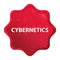 Cybernetics misty rose red starburst sticker button