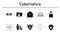 Cybernetics simple concept icons set