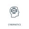 Cybernetics thin line icon. Creative simple design from artificial intelligence icons collection. Outline cybernetics
