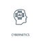 Cybernetics thin line icon. Creative simple design from artificial intelligence icons collection. Outline cybernetics icon for web