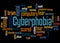 Cyberphobia fear of computers word cloud concept 3