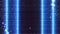 Cyberpunk background. Dark sky with stars. Blue vertical Neon lights. Horizontal laser lines. Old TV effect