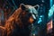 Cyberpunk Bear in Rococo Urban World: Dynamic 3D Realism with Cinematic Lighting