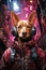 Cyberpunk Canine Reverie: Basenji\\\'s Contemplation