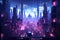 Cyberpunk Cityscape with Neon Lights