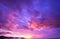 Cyberpunk color trend popular background. Nature beautiful Light Sunset or sunrise colorful Dramatic majestic scenery Sky with