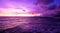 Cyberpunk color trend popular background. Nature beautiful Light Sunset or sunrise over sea Colorful dramatic majestic scenery Sky