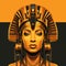 Cyberpunk Egyptian Girl With Headband: A Dark And Iconic Illustration