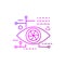 Cyberpunk eye outline icon. Future with robot technology. Bio-robot gadgets. Human high tech implants