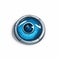 Cyberpunk-inspired Cartoon Eye With Blue Ball