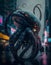 Cyberpunk octopus realistic illustration AI generated