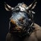 Cyberpunk Rhino Mask Blender Art: A Whimsical Twist On Realist Details