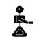 Cyberpunk robot glyph icon. Futuristic gadget. Future with robot technology