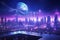 Cyberpunk Technology: Futuristic City Skyline with Neon Lights