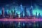 Cyberpunk Technology: Futuristic City Skyline with Neon Lights