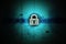 Cybersecurity illustration light blue