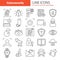 Cybersecurity line icons set for web and mobile design