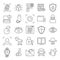 Cybersecurity line icons set for web and mobile design