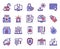 Cybersecurity linear color vector icons set