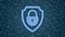 Cybersecurity. Padlock with keyhole icon in the guard shield