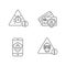 Cybersecurity pixel perfect linear icons set
