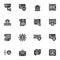 Cybersecurity vector icons set