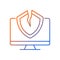 Cybersecurity vulnerability gradient linear vector icon