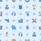 Cybersport seamless pattern with thin line icons