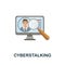 Cyberstalking flat icon. Colored sign from cyberbullying collection. Creative Cyberstalking icon illustration for web