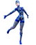 Cyborg droid robot woman futuristic metallic neon sui