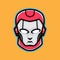 Cyborg head mascot logo design