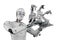 Cyborg holding three robot arms