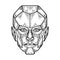Cyborg human iron face sketch engraving vector