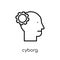 Cyborg icon. Trendy modern flat linear vector Cyborg icon on white background from thin line Artificial Intelligence, Future Tech