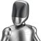 Cyborg robot android futuristic chrome bot character portrait