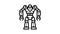 cyborg robot line icon animation