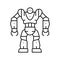 cyborg robot line icon vector illustration