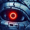 Cyborg\'s red Eye close-up