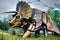 The Cyborg Triceratops Robot is an innovative and imaginative fusion of ancient and futuristic technologies.