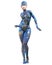 Cyborg Woman futuristic metallic neon suit